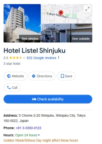 Hotel Listel Shinjuku